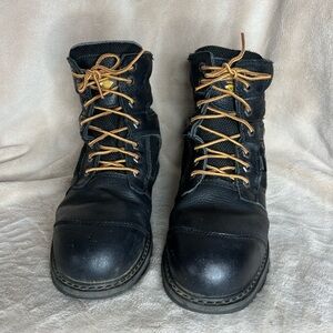 Herman survivors men’s leather up black boots lace up size 10.5